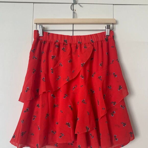 Levi's mini skirt S - red with flowers - Picture 3 of 4